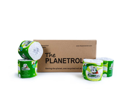 The Planet Roll: Umweltfreundliches Toilettenpapier aus 100 % Recyclingmaterial | Weich, biologisch abbaubar und plastikfrei