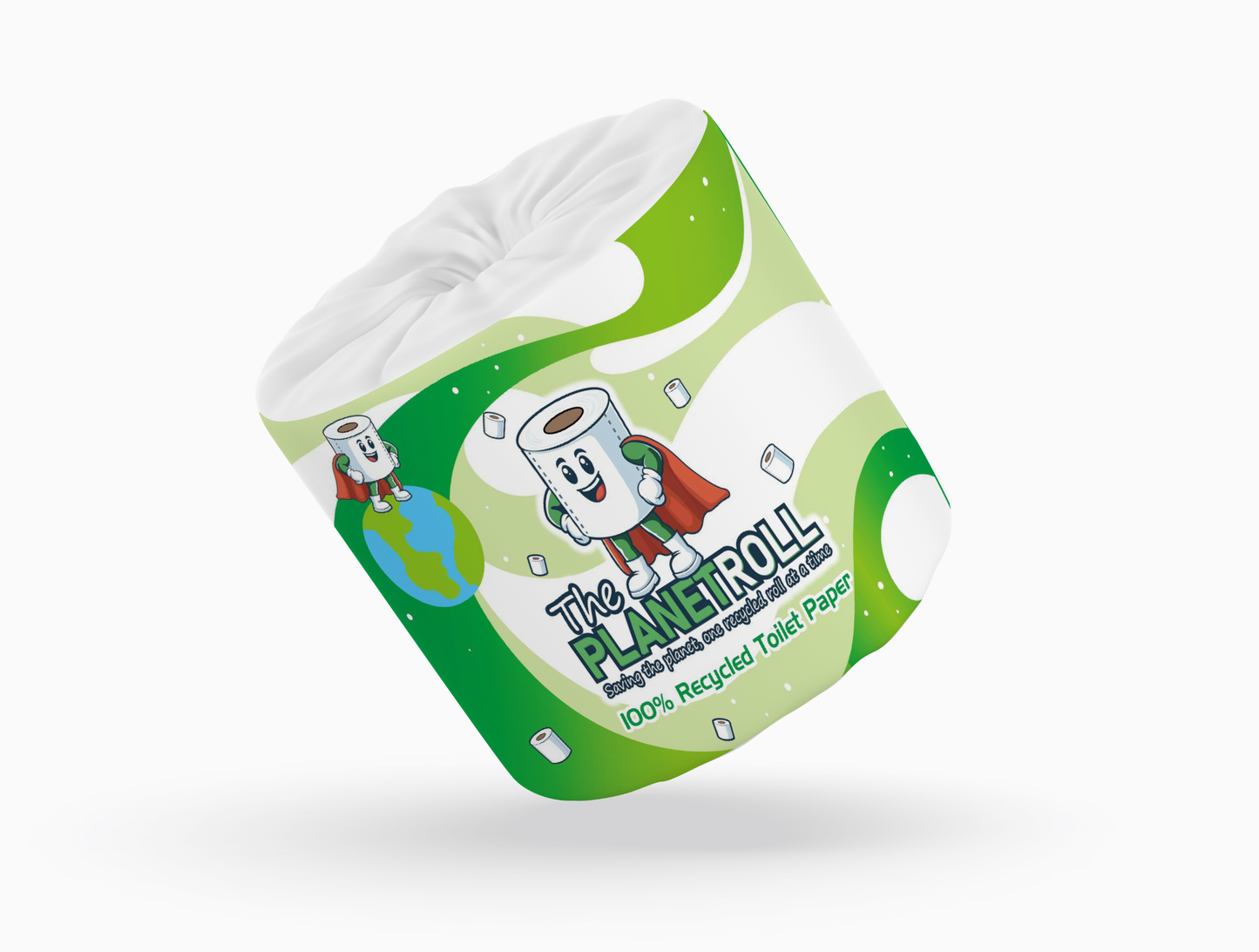 The Planet Roll: milieuvriendelijk 100% gerecycled toiletpapier | Zacht, biologisch afbreekbaar en plasticvrij